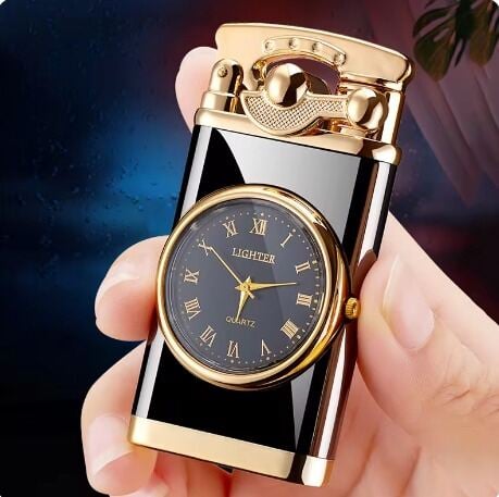 Picture of Douyin style watch real dial rocker arm windproof gas lighters blue light qixi boyfriend gift factory wholesale