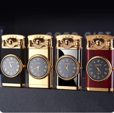 Picture of Douyin style watch real dial rocker arm windproof gas lighters blue light qixi boyfriend gift factory wholesale