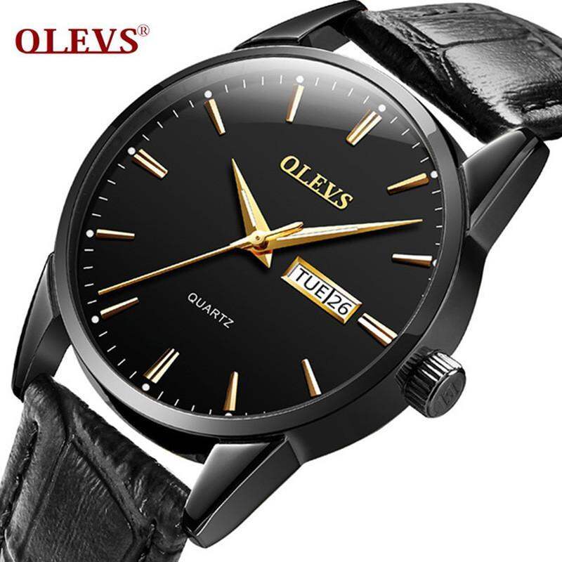 Picture of Inspired by "Olevs 6898 Brown PU Leather Analoge Wrist Watch For Men-Black