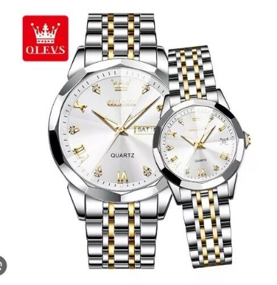Picture of Inspired by 9931 couple set luxury fashion waterproof stainless steel imported quartz movement wrist-watch for coupleWhite, Gold, Black, Blue