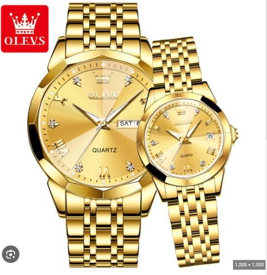 Picture of Inspired by 9931 couple set luxury fashion waterproof stainless steel imported quartz movement wrist-watch for coupleWhite, Gold, Black, Blue