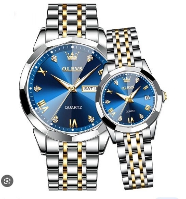 Picture of Inspired by 9931 couple set luxury fashion waterproof stainless steel imported quartz movement wrist-watch for coupleWhite, Gold, Black, Blue