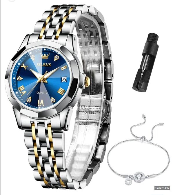 Picture of Inspired by 9931 new luxury fashion stainless steel imported quartz movement wrist-watch for men - WatchWhite, Blue, Gold, Black