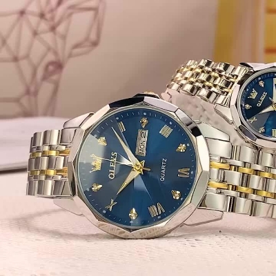 Picture of Inspired by 9931 New Luxury Fashion Stainless Steel Men WatchBlack, White, Gold, Dark Blue, Blue