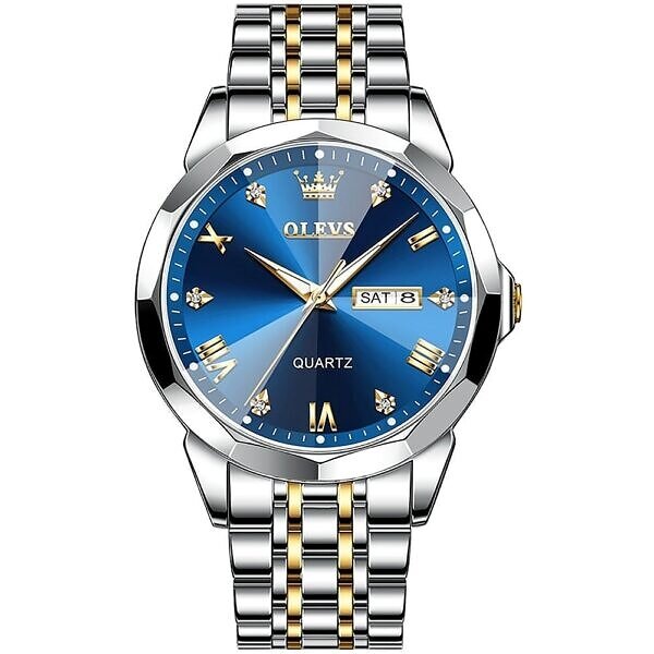 Picture of Inspired by 9931 New Luxury Fashion Stainless Steel Men WatchBlack, White, Gold, Dark Blue, Blue