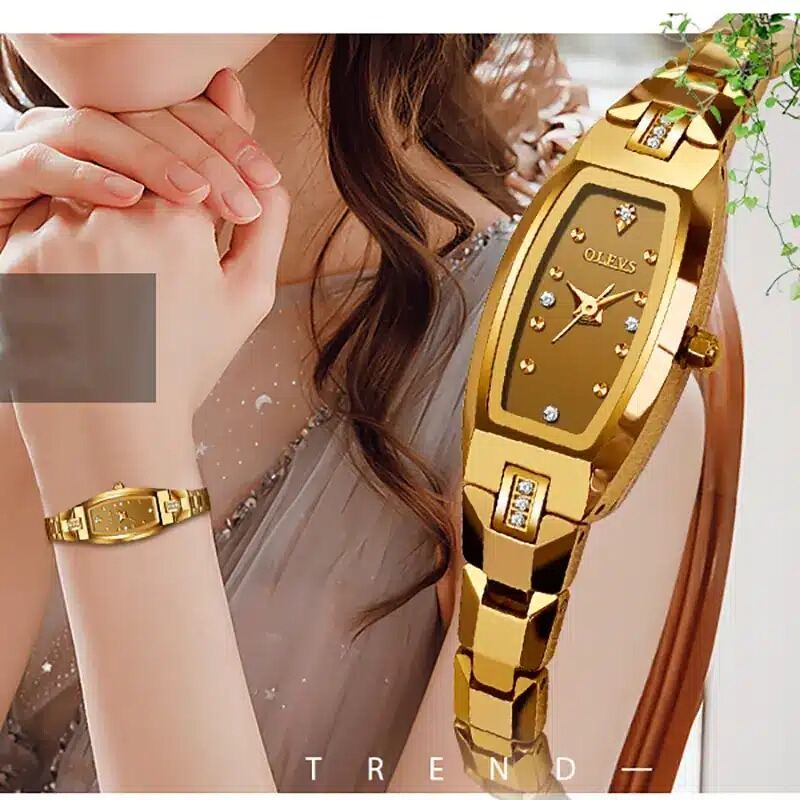 Picture of Inspired by CN  Rado Womens Watches Unique Dial Diamonds Fashion Luxury Dress Leisure Stainless Steel Waterproof Quartz Ladies Watch Reloj Mujergolden white, Gold, Chocolate