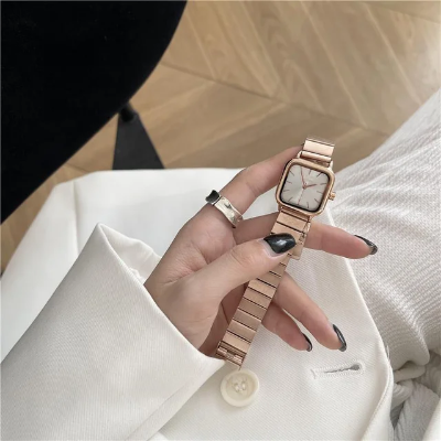 Picture of Inspired by CN high quality New Square Stainless Steel Analog Watch For Women Silver-gold-With Smart BoxNavy, Silver, Gold, Black, silver dial black, golden
