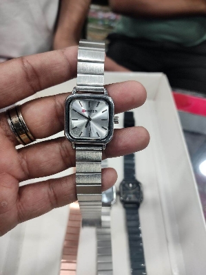 Picture of Inspired by CN high quality New Square Stainless Steel Analog Watch For Women Silver-gold-With Smart BoxNavy, Silver, Gold, Black, silver dial black, golden