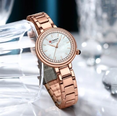 Picture of Inspired by CN Ladies Watch Luxury Top Brand Quartz Watch Stainless Steel Watch Sports Waterproof Simple Ladies Watch Reloj Mujerrose white, rose purple, silver green, silver