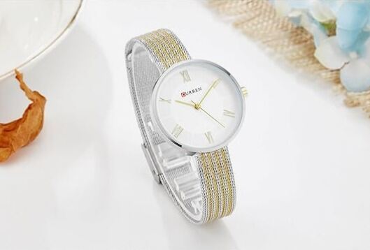 Picture of Inspired by CNN-Women's Girls Sports Waterproof Stainless Steel Quartz Wrist Watch 9020gold silver white, silver white, gold black