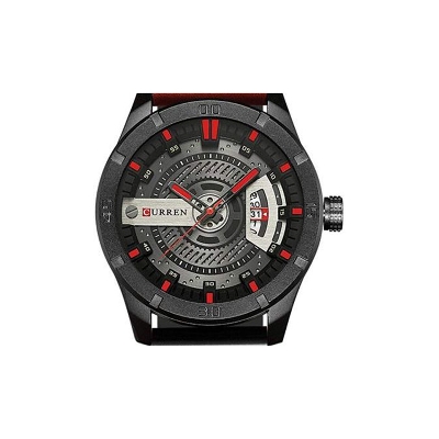 Picture of Inspired by curren belt men women CN 8301 Sports Watch Luxury Brand Military Watches Male Analog Date Quartz Watch Men Casual Leather Wrist WatchDark Brown, Black, Brown, Chocolate, Blue