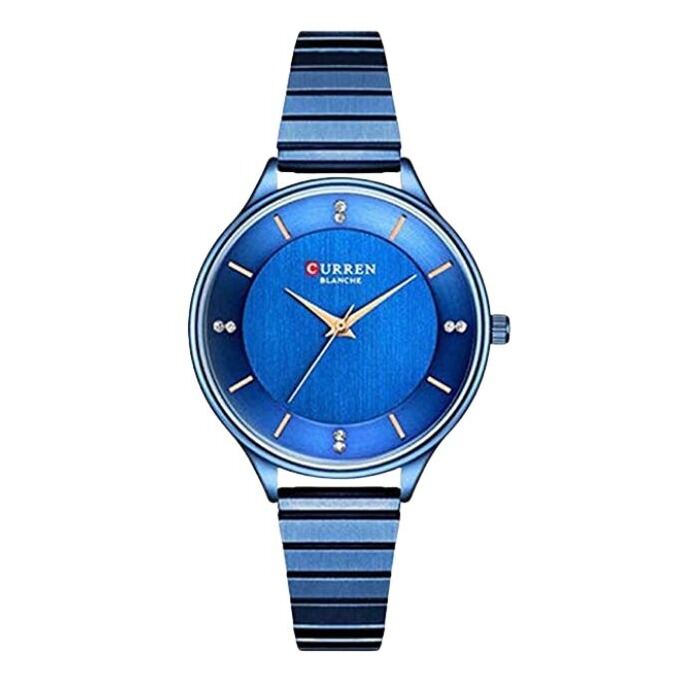 Picture of Inspired by Curren Big  Dial Stainless Steel Ladies Watch – 9041Blue, Rose Gold, Black