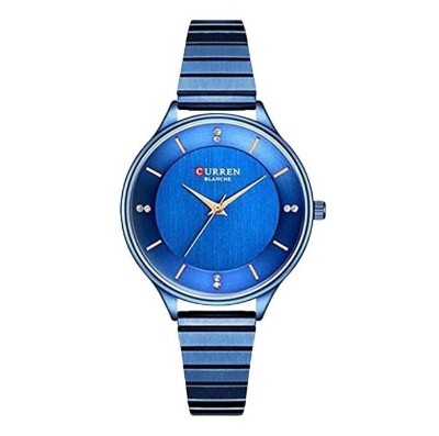 Picture of Inspired by Curren Big  Dial Stainless Steel Ladies Watch – 9041Blue, Rose Gold, Black