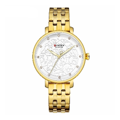 Picture of Inspired by curren gol Ladies Watch Luxury Top Brand Quartz Watch Stainless Steel Watch Sports Waterproof Simple Ladies Watch Reloj MujerBlack, Gold, Silver