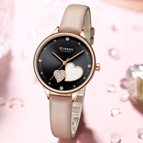 Picture of Inspired by CURREN Women Watches Fashion Luxury Watch Stylish Vintage Leather Strap High Quality Analog Quartz Ladies Watch Woman Wristwatch