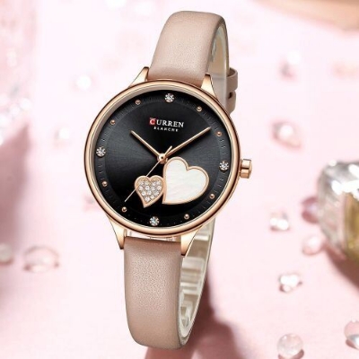 Picture of Inspired by CURREN Women Watches Fashion Luxury Watch Stylish Vintage Leather Strap High Quality Analog Quartz Ladies Watch Woman Wristwatch