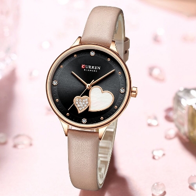 Picture of Inspired by CURREN Women Watches Fashion Luxury Watch Stylish Vintage Leather Strap High Quality Analog Quartz Ladies Watch Woman Wristwatch