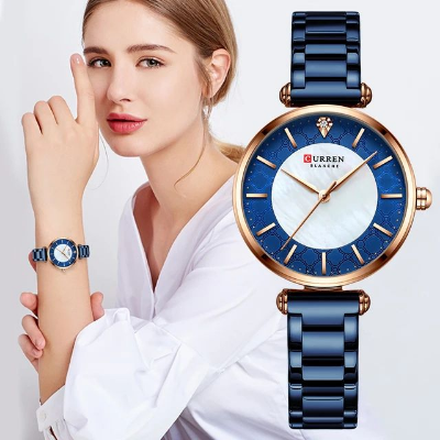 Picture of Inspired by curren Wrist Watch For Ladies High Quality Waterproof Stainless Steel Stylish Party WatchMulticolor