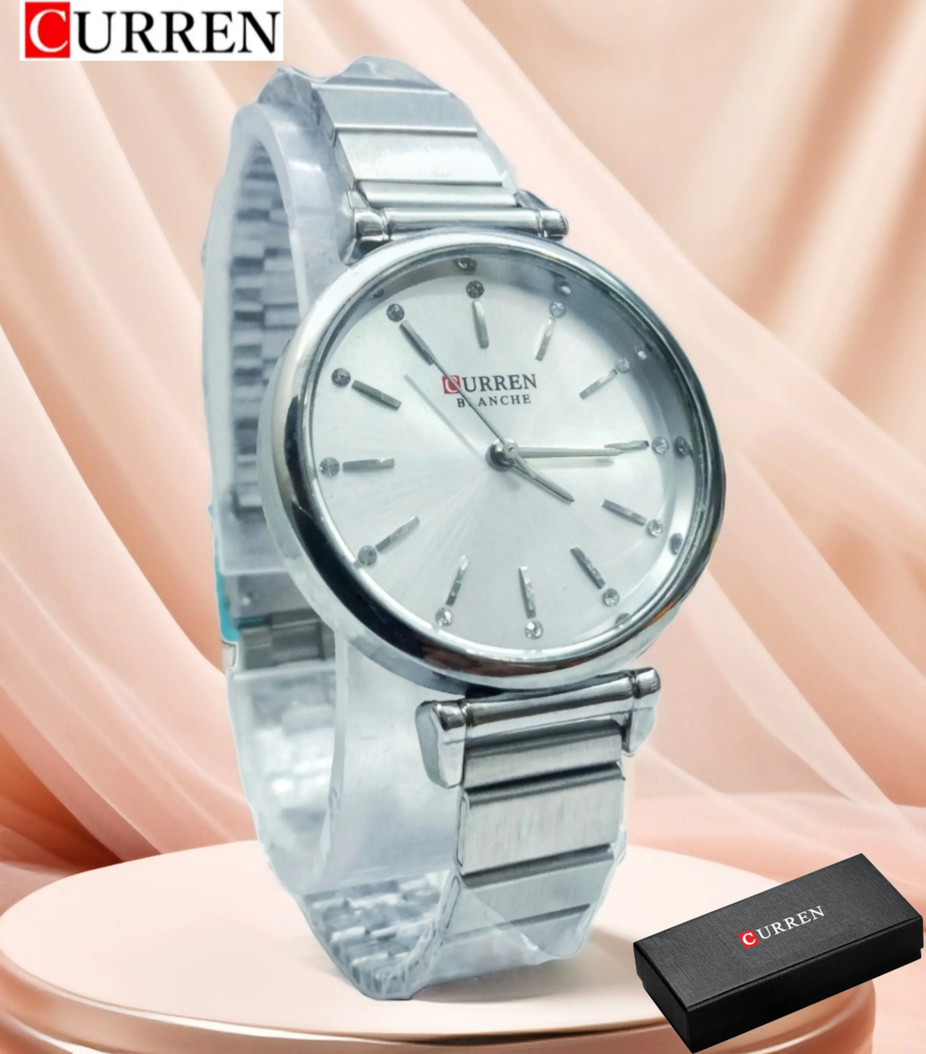 Picture of Inspired by curren Wrist Watch For Ladies High Quality Waterproof Stainless Steel Stylish Party WatchMulticolor