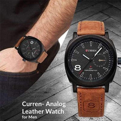 Picture of Inspired by Current black color formal analog watches for men - Watch-Brown