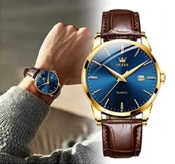 Picture of Inspired by LEATHER bELT  Fashion rr Leather Waterproof Analog Quartz Watch For MenBlack, Blue