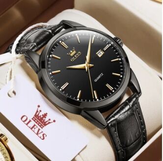 Picture of Inspired by LEATHER bELT  Fashion rr Leather Waterproof Analog Quartz Watch For MenBlack, Blue