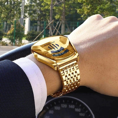 Picture of Inspired by NEW BINBOND With Box Top Brand Luxury Military Fashion Sport Watch Men Gold Wrist Watch Man Clock Casual Chronograph Wristwatch - Watch For Men - WatchSilver blue, Black blue, golden blue