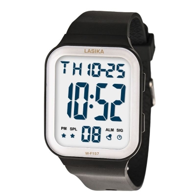 Picture of Inspired by New Lasika W-F157 Digital Sports Watch for Men Apple Watch Electronic Waterproof Wristwatch Stopwatch Alarm #157Neon Pink, Green, Black, Dark Grey, ash