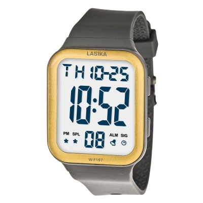 Picture of Inspired by New Lasika W-F157 Digital Sports Watch for Men Apple Watch Electronic Waterproof Wristwatch Stopwatch Alarm #157Neon Pink, Green, Black, Dark Grey, ash