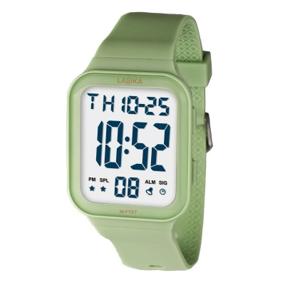 Picture of Inspired by New Lasika W-F157 Digital Sports Watch for Men Apple Watch Electronic Waterproof Wristwatch Stopwatch Alarm #157Neon Pink, Green, Black, Dark Grey, ash