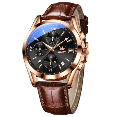 Picture of Inspired by OLEVS Leather Quartz Fashion Watch for Men-White
