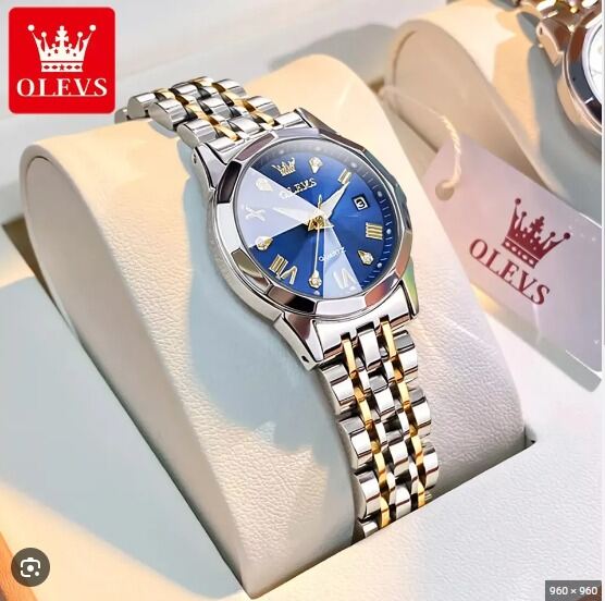 Picture of Inspired by olevs Oli-vs 9931 new luxury fashion waterproof stainless steel imported quartz movement Ladies watch- White Goldtoton black-, Blue, Black, White, Gold