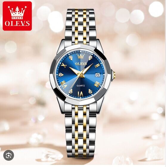 Picture of Inspired by olevs Oli-vs 9931 new luxury fashion waterproof stainless steel imported quartz movement Ladies watch- White Goldtoton black-, Blue, Black, White, Gold