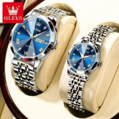 Picture of Inspired by OLi-VS 9931 Fashion Luxury Couple Luminous Waterproof Mechanical WatchBlack, Gold, White, Deep Black, Blue