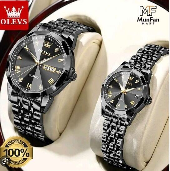 Picture of Inspired by OLi-VS 9931 Fashion Luxury Couple Luminous Waterproof Mechanical WatchBlack, Gold, White, Deep Black, Blue