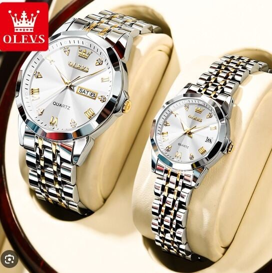 Picture of Inspired by OLi-VS 9931 Fashion Luxury Couple Luminous Waterproof Mechanical WatchBlack, Gold, White, Deep Black, Blue