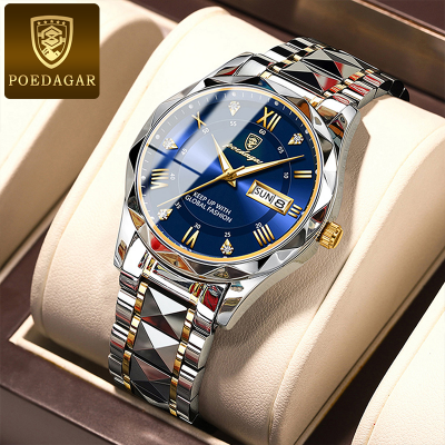 Picture of Inspired by Podedagar - Men's Luxury Brand Watch, Waterproof, Luminous, Week Date, Stainless Steel, QuartzWhite, Green, Gold, Black, Blue, White black