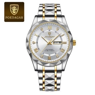Picture of Inspired by Podedagar - Men's Luxury Brand Watch, Waterproof, Luminous, Week Date, Stainless Steel, QuartzWhite, Green, Gold, Black, Blue, White black