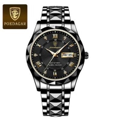 Picture of Inspired by Podedagar - Men's Luxury Brand Watch, Waterproof, Luminous, Week Date, Stainless Steel, QuartzWhite, Green, Gold, Black, Blue, White black