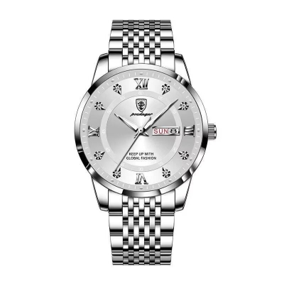 Picture of Inspired by podeghar Luxury Top Brand Waterproof Enlightened Date Week Sports Japan Movement Stainless Steel 836 - Very Comfortable And Fashionable, Easy To CleanSilver, Blue, toton black, toton white, Black