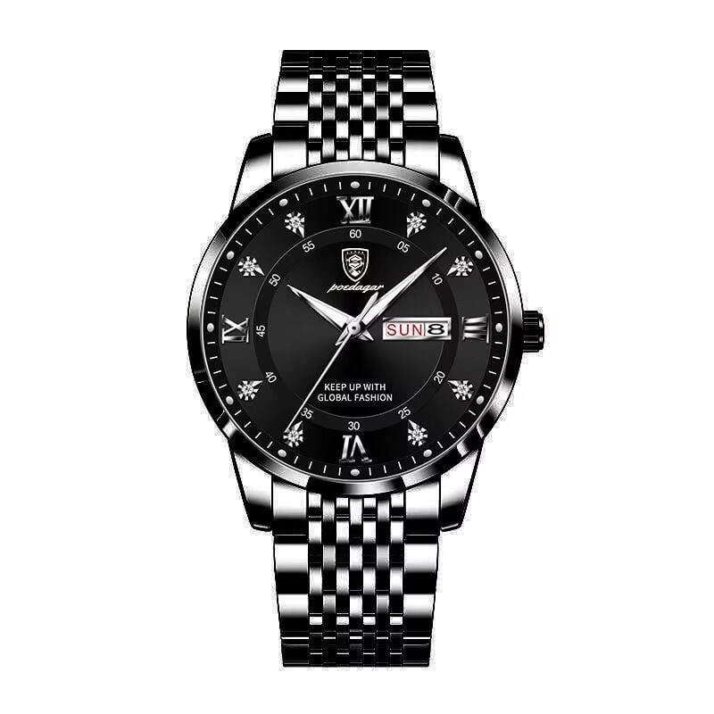 Picture of Inspired by podeghar Luxury Top Brand Waterproof Enlightened Date Week Sports Japan Movement Stainless Steel 836 - Very Comfortable And Fashionable, Easy To CleanSilver, Blue, toton black, toton white, Black