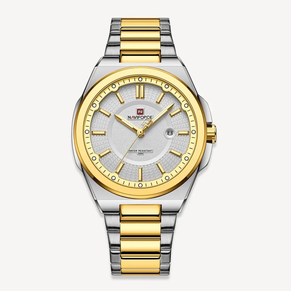 Picture of Inspired by POEDAGAR Luxury Quartz Man Wristwatch Sport Men Watches Waterproof Luminous Date Week Stainless Steel Men's Watch Male Relojtoton, gold black, Gold