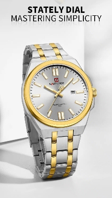 Picture of Inspired by POEDAGAR Luxury Quartz Man Wristwatch Sport Men Watches Waterproof Luminous Date Week Stainless Steel Men's Watch Male Relojtoton, gold black, Gold