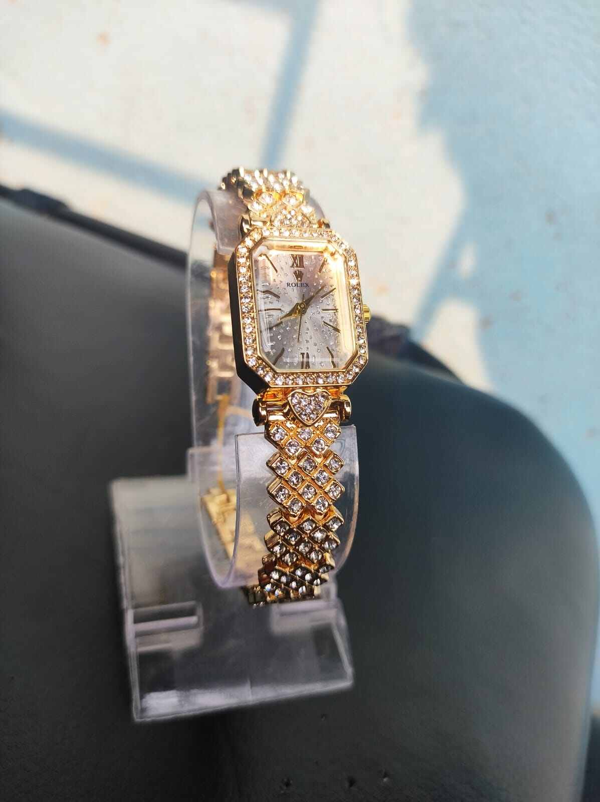 Picture of Inspired by Ro-lex- update Ro-lex Bracelet Set Square Full Sky Star Full Diamond Women's WatchRose Gold, Gold, Black, silver