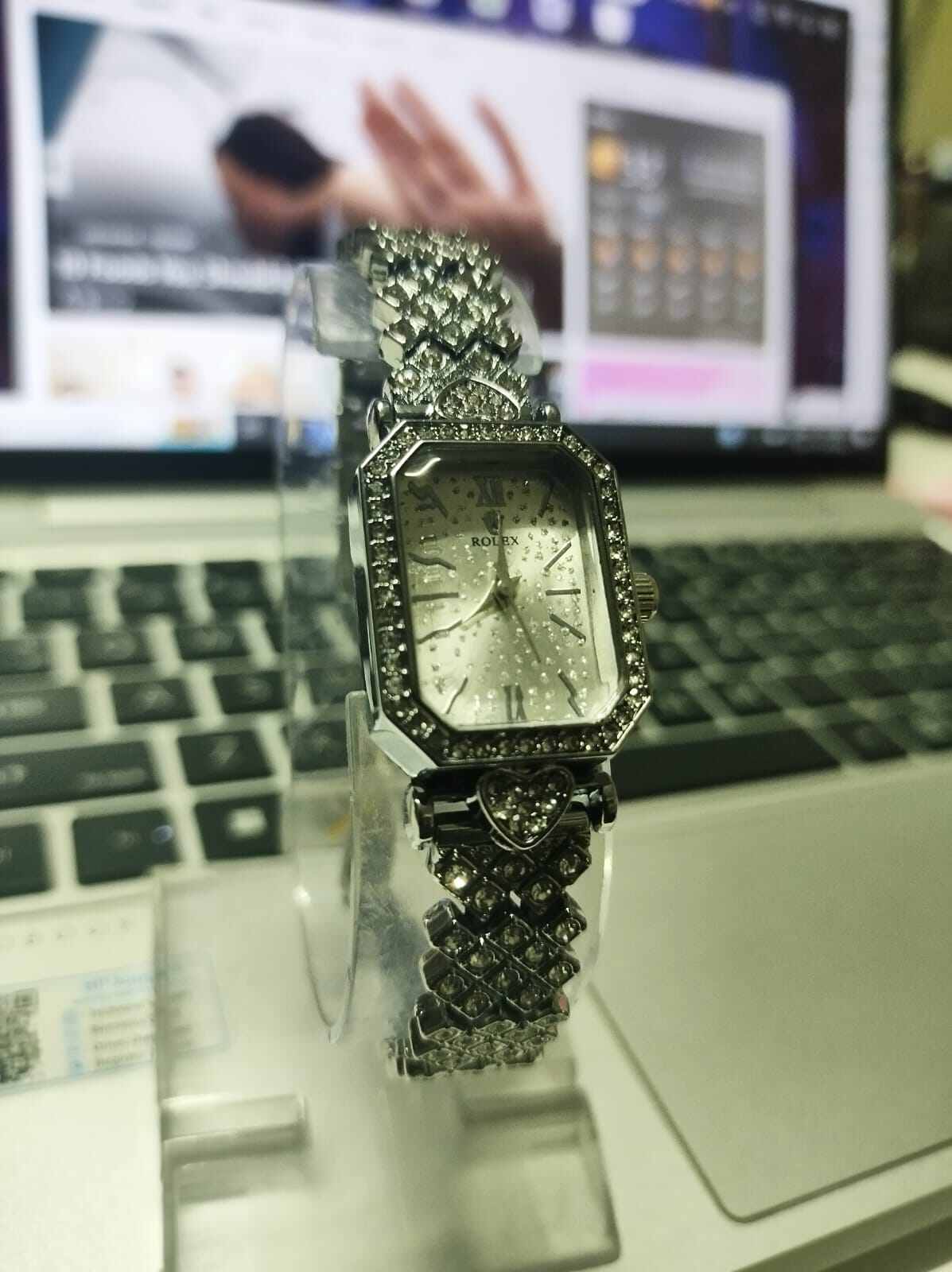 Picture of Inspired by Ro-lex- update Ro-lex Bracelet Set Square Full Sky Star Full Diamond Women's WatchRose Gold, Gold, Black, silver