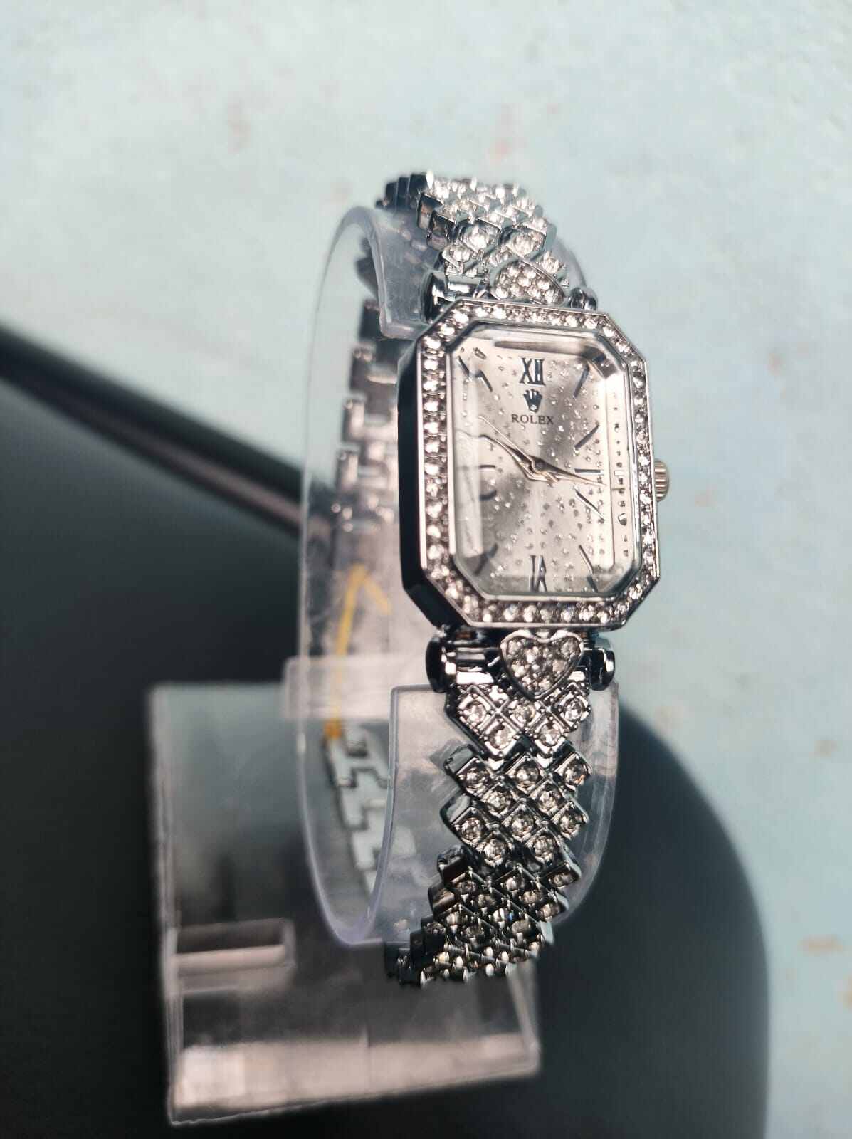 Picture of Inspired by Ro-lex- update Ro-lex Bracelet Set Square Full Sky Star Full Diamond Women's WatchRose Gold, Gold, Black, silver