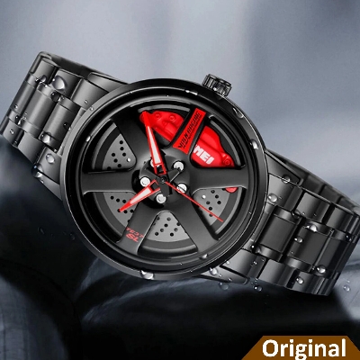 Picture of Inspired by SKemi 1787 rotation wheel stainless steel clock for men - Elegant and Refined - Modern Vibe - Express Style