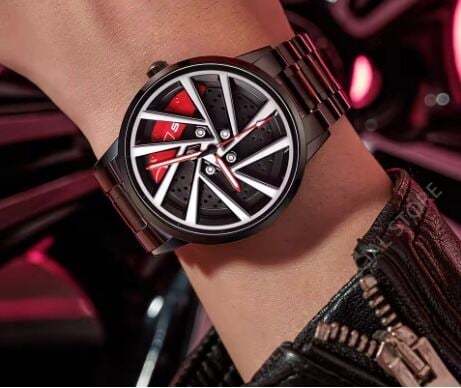 Picture of Inspired by SKI 1990 Creative Design Rotation Dial Watch for MenWhite, Yellow, Red, Blue, Red plum, Green