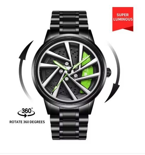 Picture of Inspired by SKI 1990 Creative Design Rotation Dial Watch for MenWhite, Yellow, Red, Blue, Red plum, Green