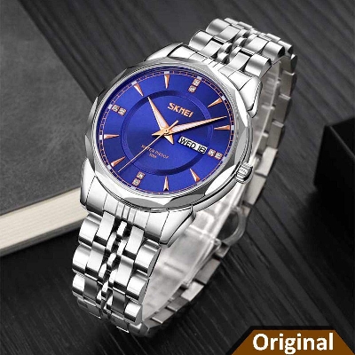Picture of Inspired by SKI 9268 Luxurious Fashionable Top Brand Waterproof Stainless Steel Quartz Wristwatch For MenBlue, Gold black, Silver, White GOLD